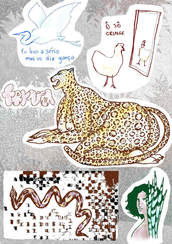 Cartela de Adesivos A5 - Bichos - R$8